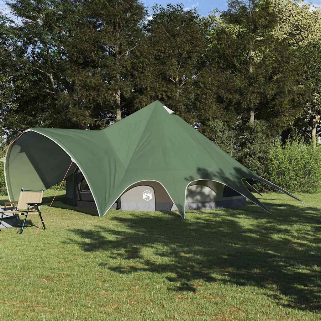vidaXL Namiot Teepee na 9 osób Zielony i szary 502 x 502 x 297 cm