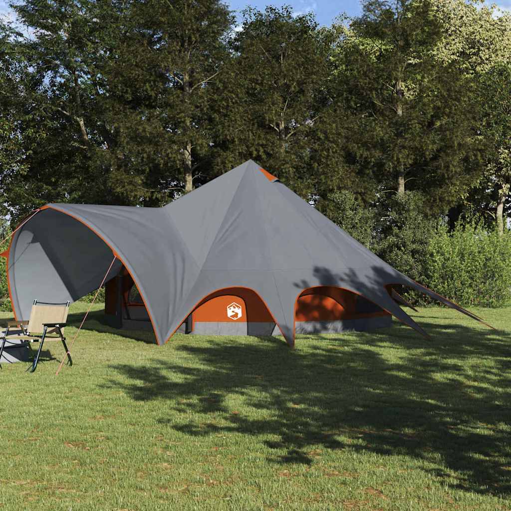 vidaXL Namiot tipi dla 9 osób Szary i pomarańczowy 502 x 502 x 297 cm