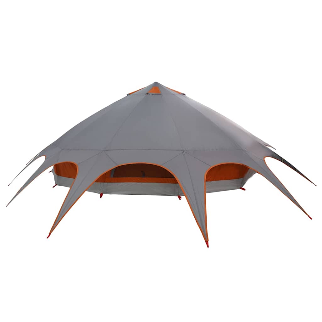 vidaXL Namiot tipi dla 9 osób Szary i pomarańczowy 502 x 502 x 297 cm