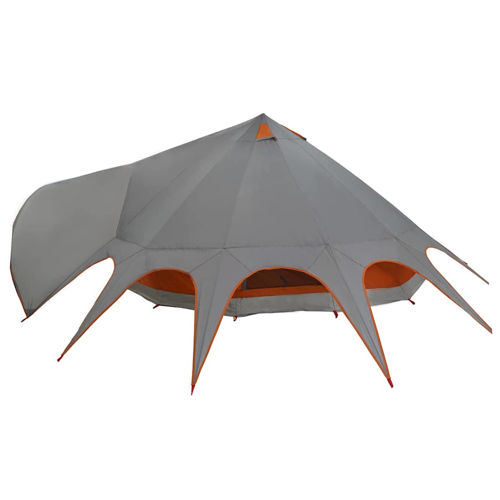 vidaXL Namiot tipi dla 9 osób Szary i pomarańczowy 502 x 502 x 297 cm