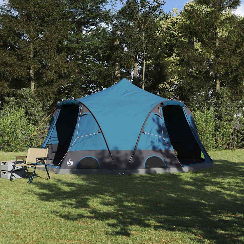 vidaXL Namiot kopułowy 4-osobowy z dachem Niebieski 505 x 450 x 248 cm