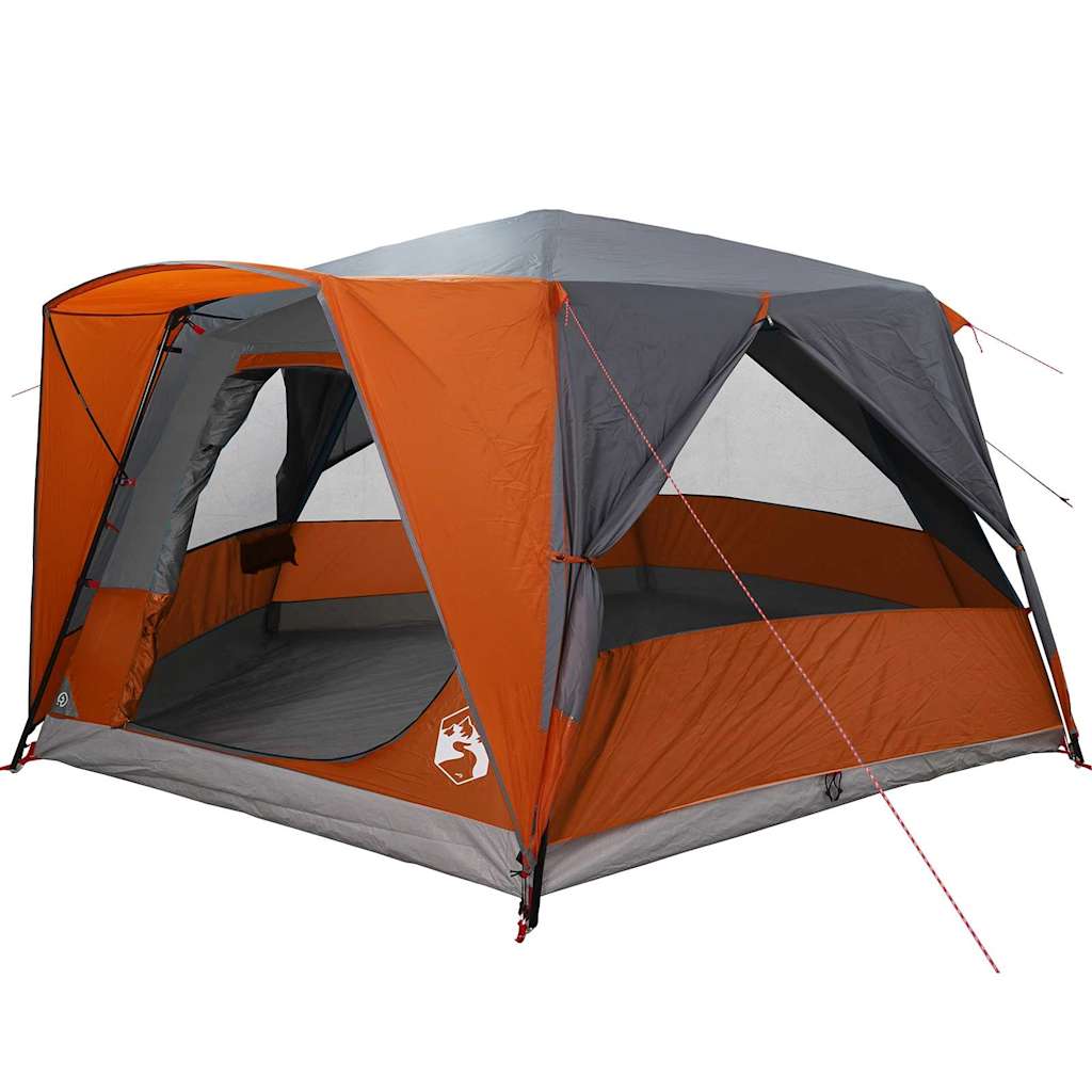 vidaXL Namiot kabinowy na 7 osób z dachem Szary i pomarańczowy