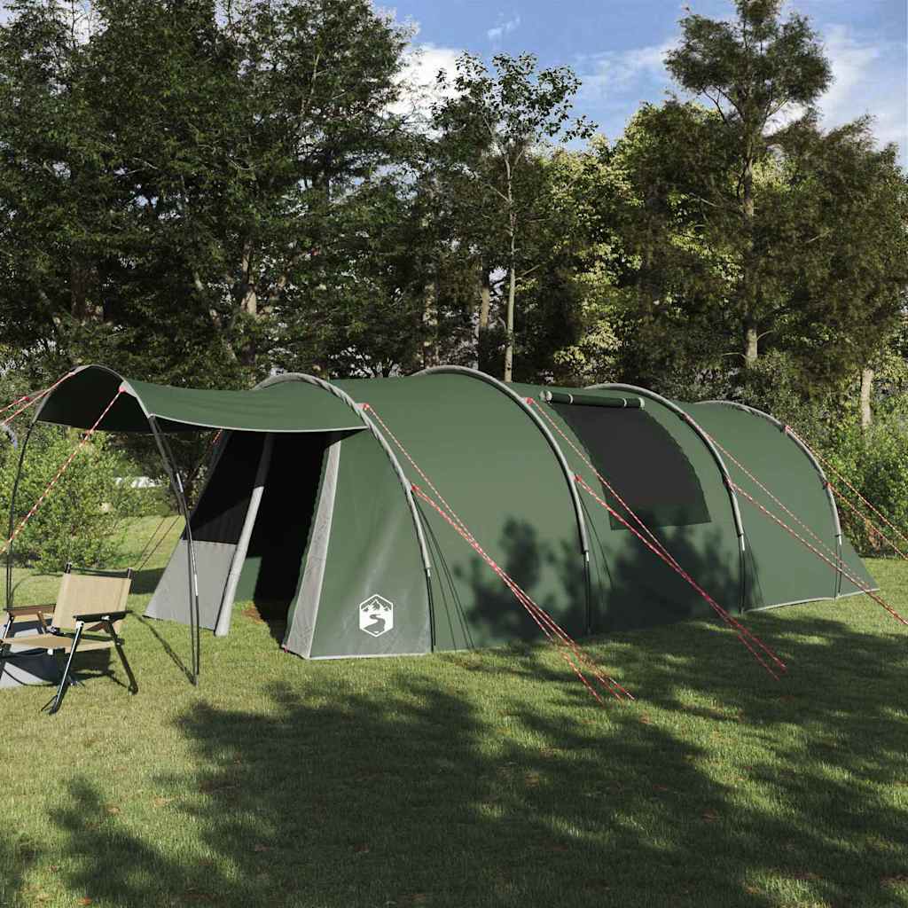 vidaXL Namiot tunelowy dla 4 osób Zielony i Biały 740 x 370 x 220 cm