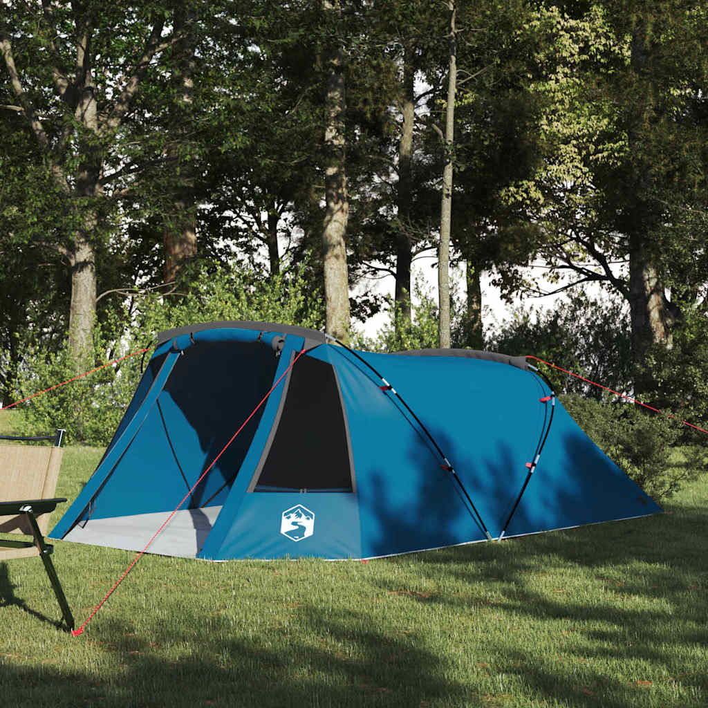vidaXL Namiot tunelowy 3-osobowy Niebieski i szary 328 x 228 x 115 cm