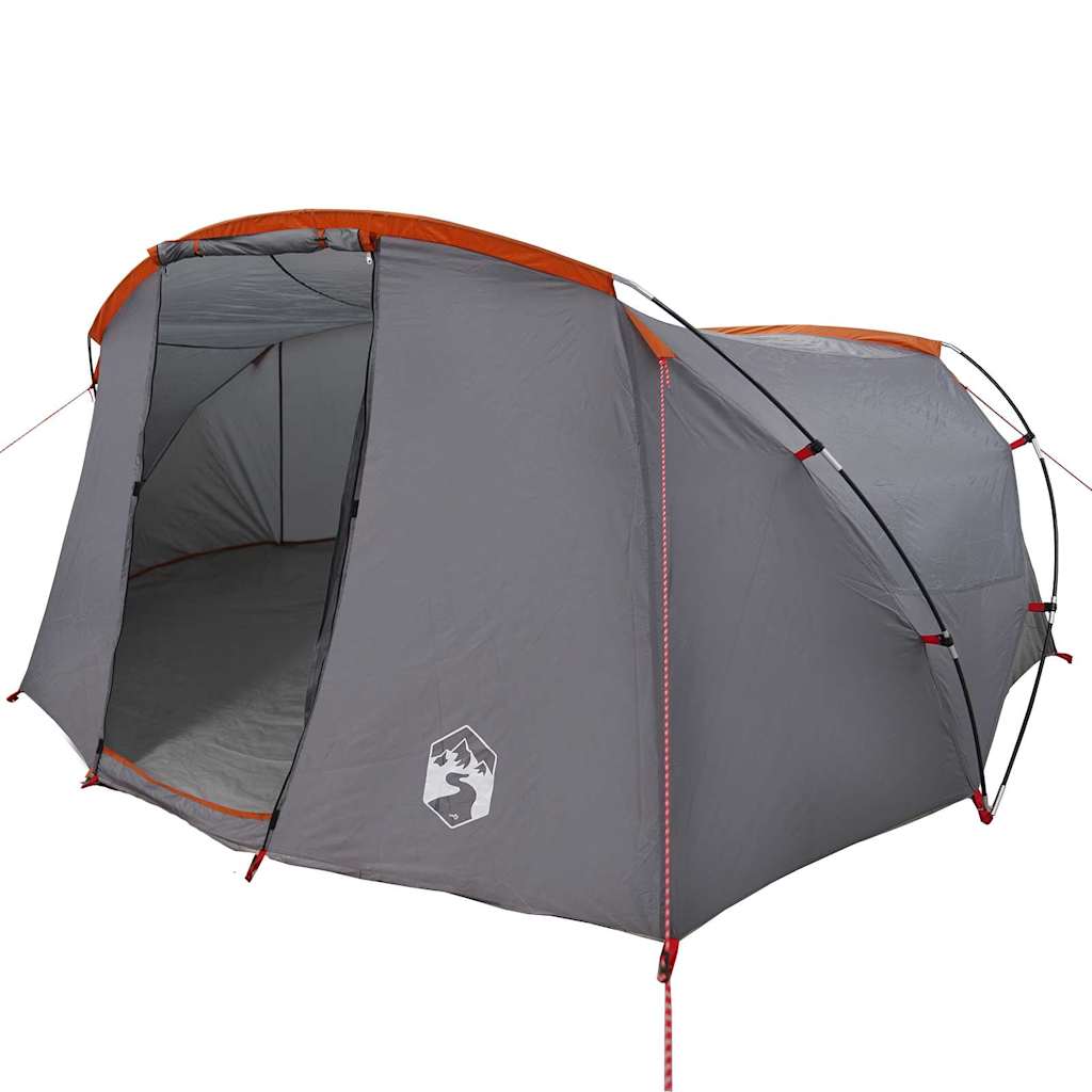 vidaXL Namiot tunelowy dla 4 osób z dachem Szary i pomarańczowy