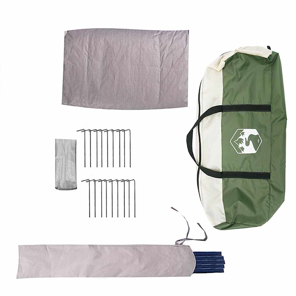 vidaXL Namiot Teepee dla 10 osób Zielony i Biały 567 x 470 x 242 cm