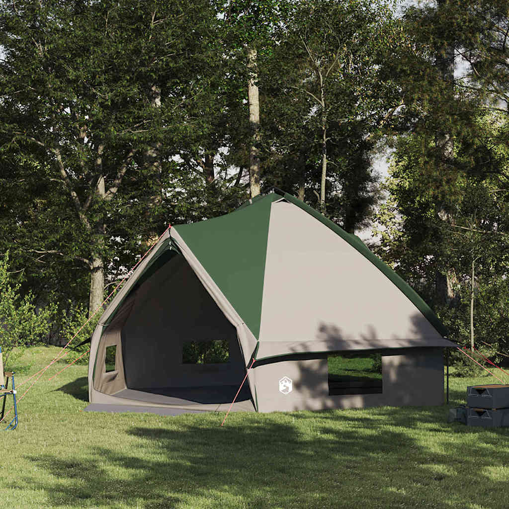 vidaXL Namiot Teepee dla 10 osób Zielony i Biały 567 x 470 x 242 cm