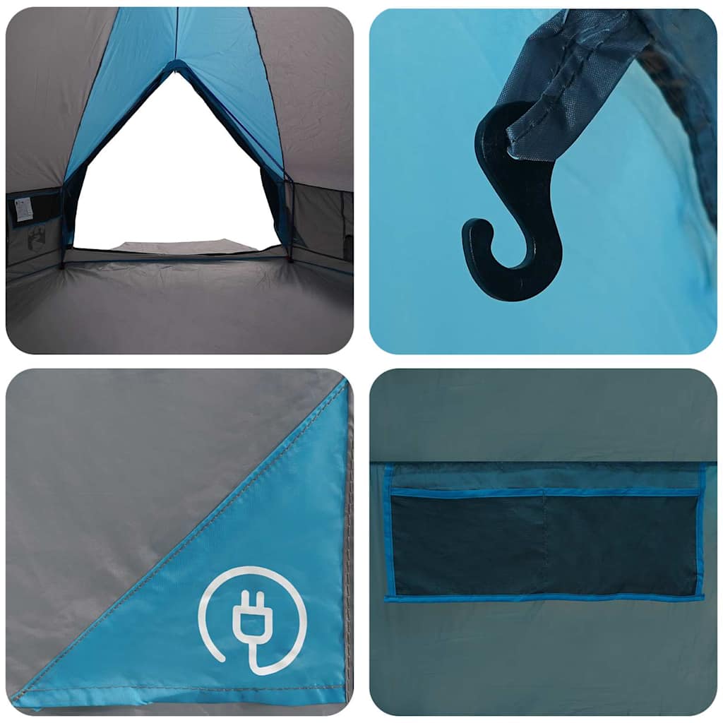 vidaXL Namiot Teepee dla 10 osób Niebieski i szary 567 x 470 x 242 cm