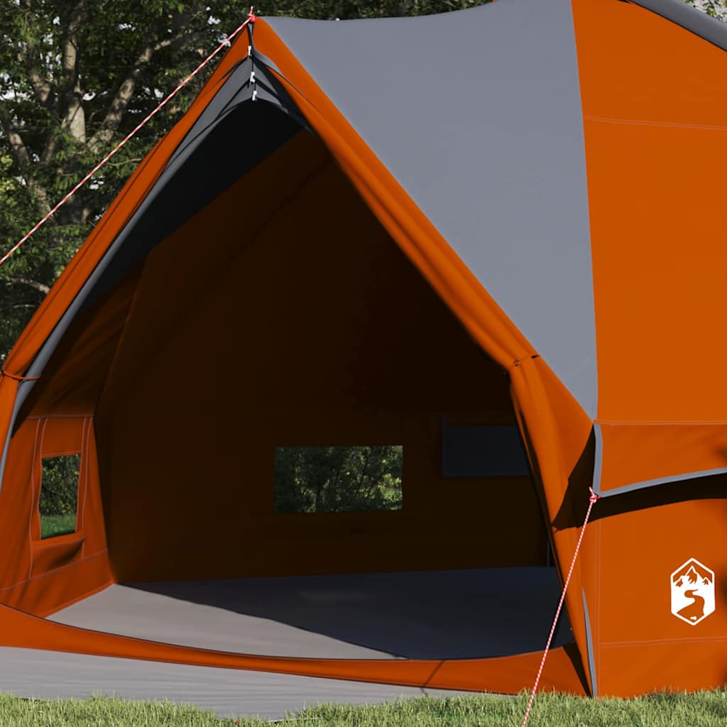 vidaXL Namiot Teepee dla 10 osób z dachem Szary i pomarańczowy