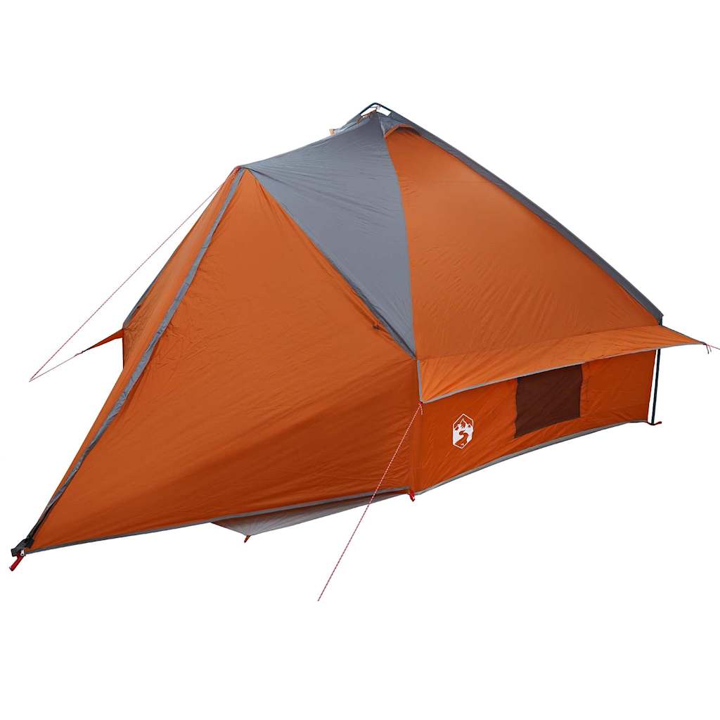 vidaXL Namiot Teepee dla 10 osób z dachem Szary i pomarańczowy