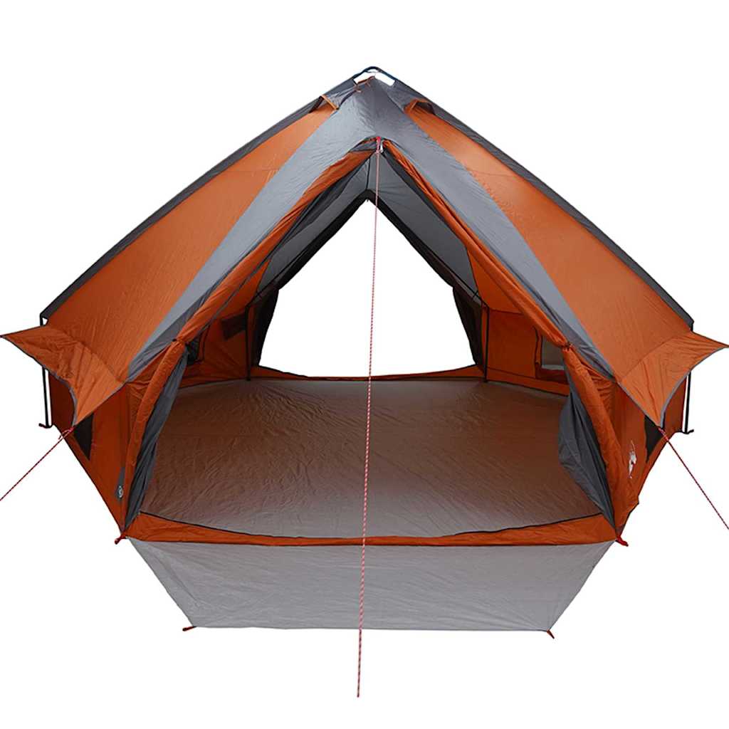 vidaXL Namiot Teepee dla 10 osób z dachem Szary i pomarańczowy