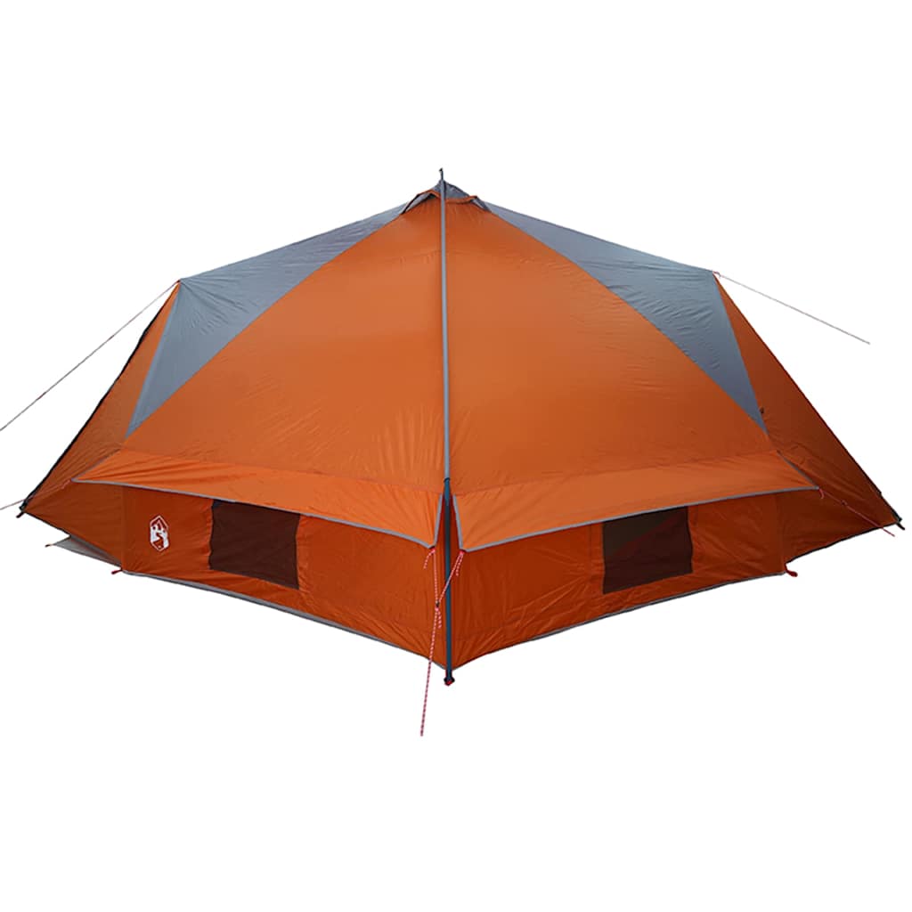 vidaXL Namiot Teepee dla 10 osób z dachem Szary i pomarańczowy