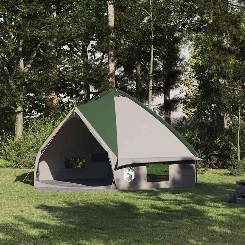 vidaXL Namiot Teepee dla 8 osób Zielony i Biały 490 x 410 x 210 cm
