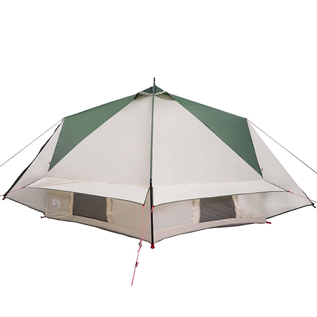 vidaXL Namiot Teepee dla 8 osób Zielony i Biały 490 x 410 x 210 cm