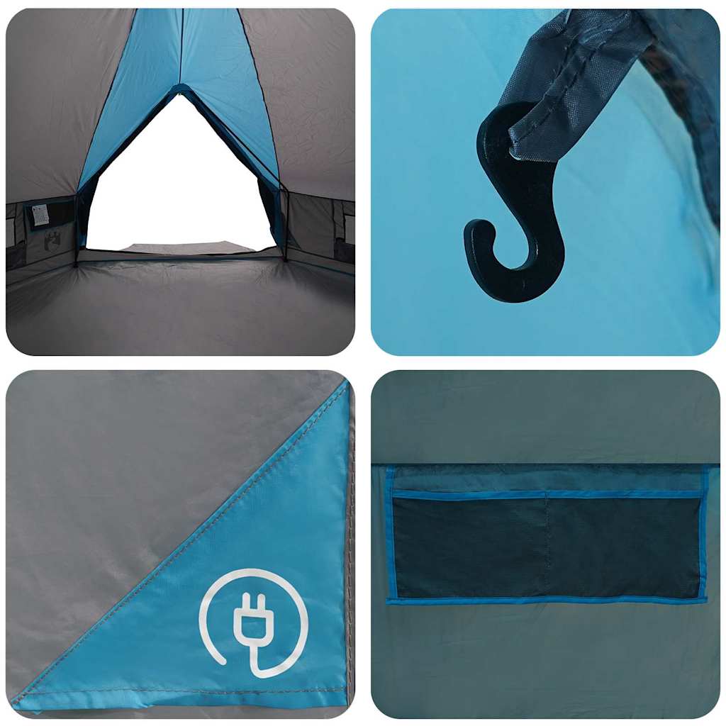 vidaXL Namiot Teepee dla 8 osób Niebieski i szary 490 x 410 x 210 cm