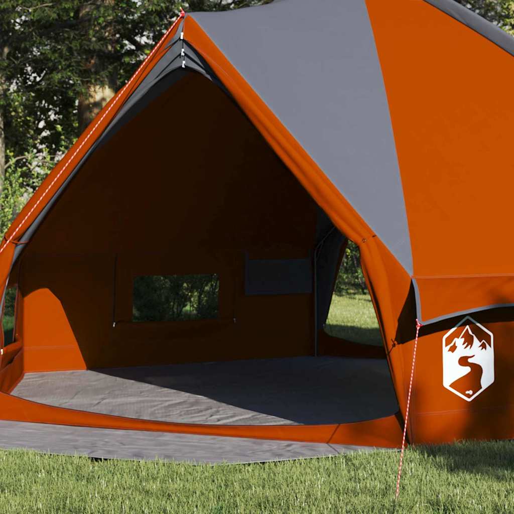 vidaXL Namiot Teepee dla 8 osób z dachem Szary i pomarańczowy