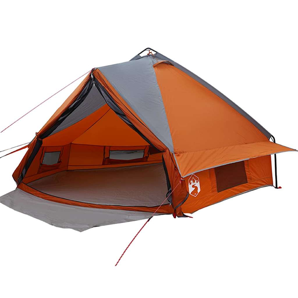 vidaXL Namiot Teepee dla 8 osób z dachem Szary i pomarańczowy
