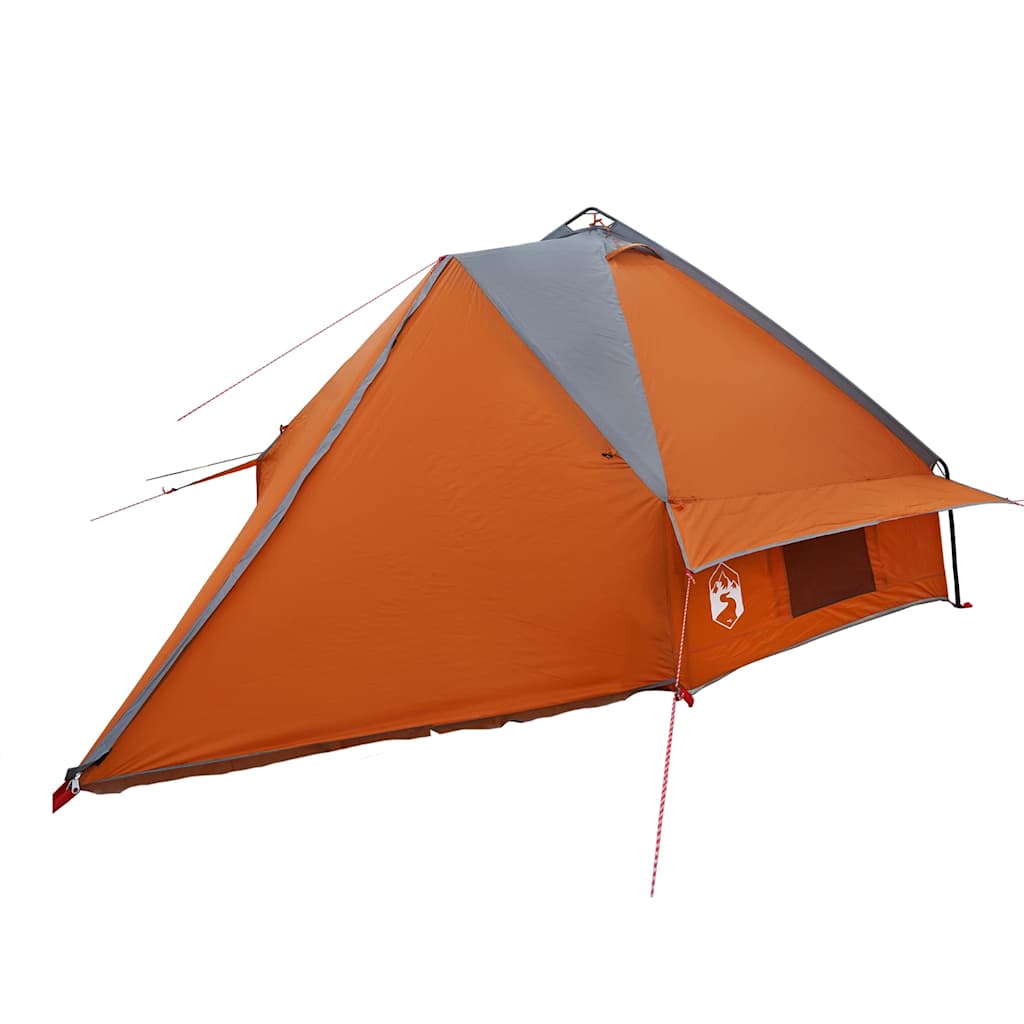 vidaXL Namiot Teepee dla 8 osób z dachem Szary i pomarańczowy