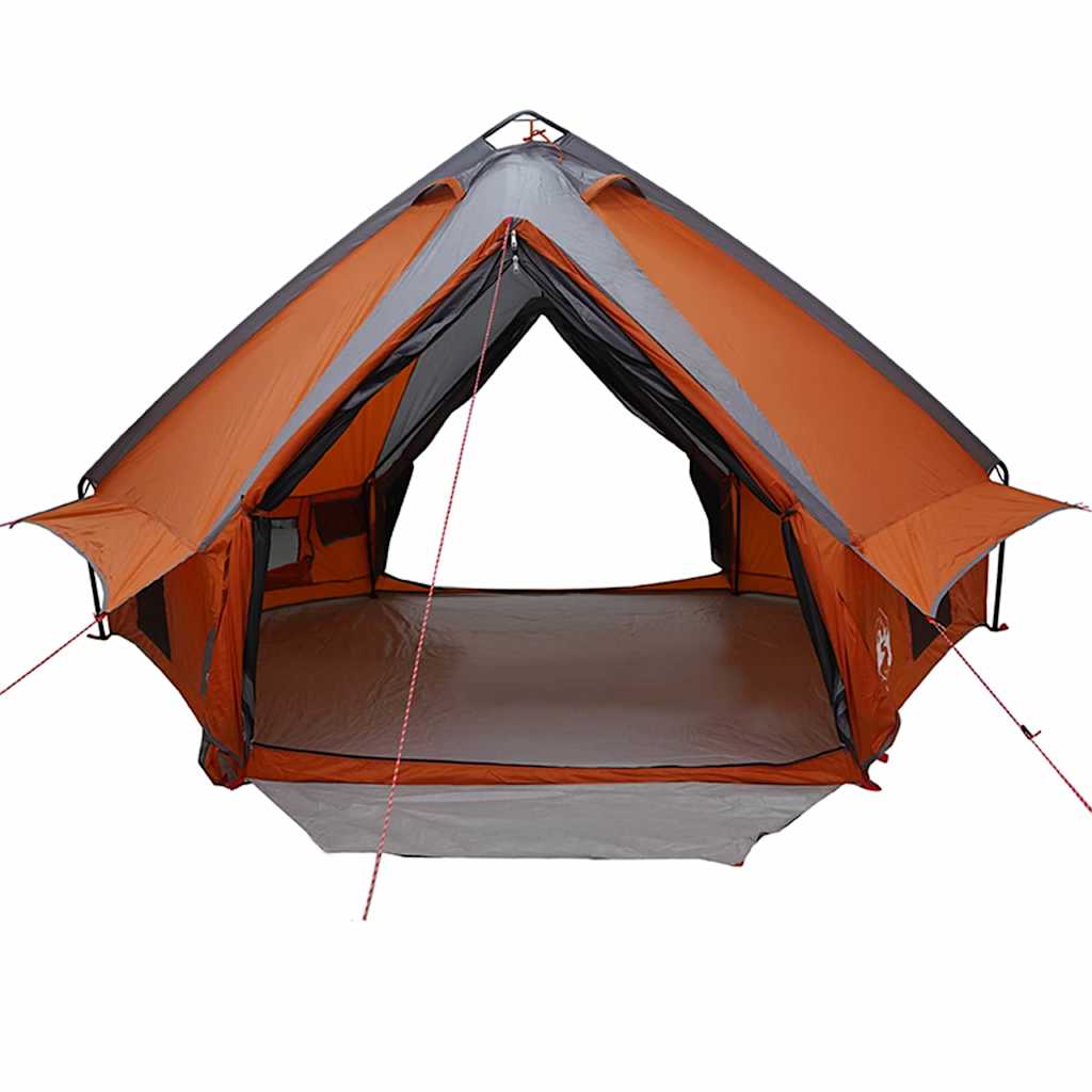 vidaXL Namiot Teepee dla 8 osób z dachem Szary i pomarańczowy