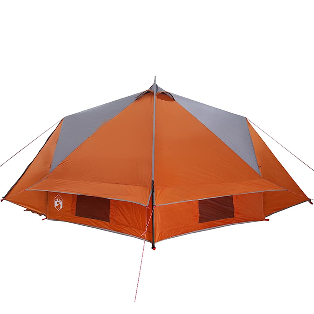 vidaXL Namiot Teepee dla 8 osób z dachem Szary i pomarańczowy