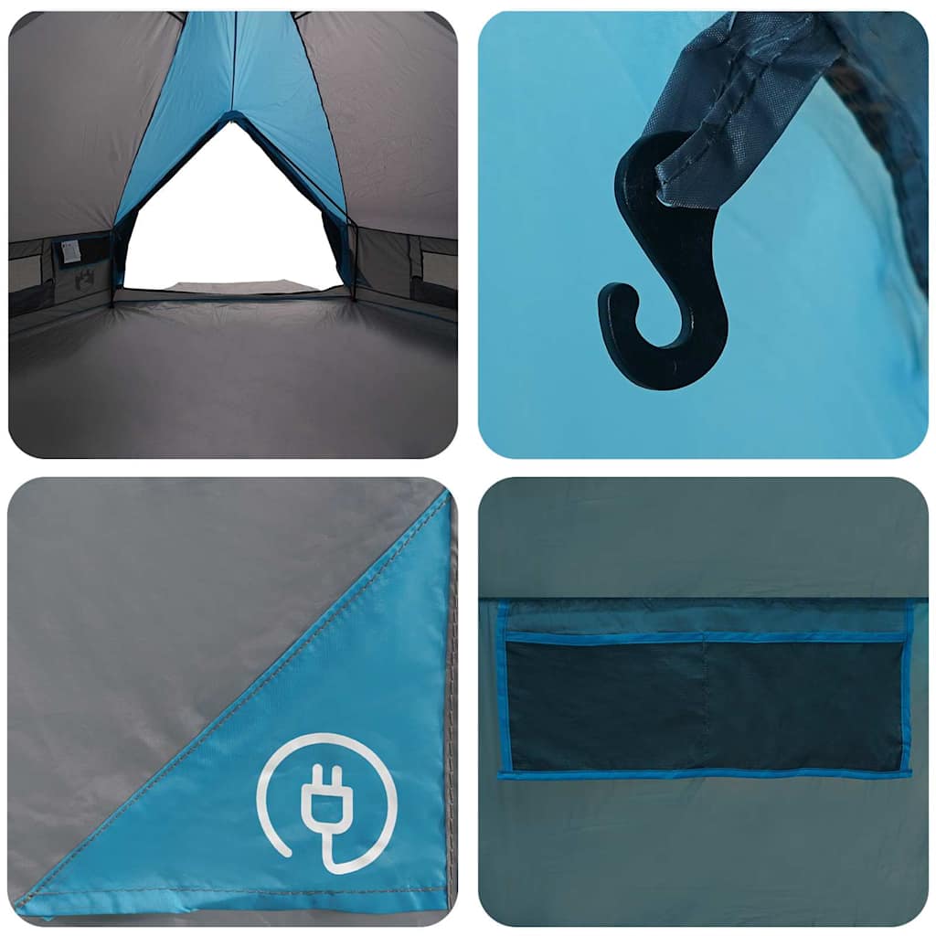 vidaXL Namiot tipi dla 6 osób Niebieski i szary 431 x 366 x 185 cm