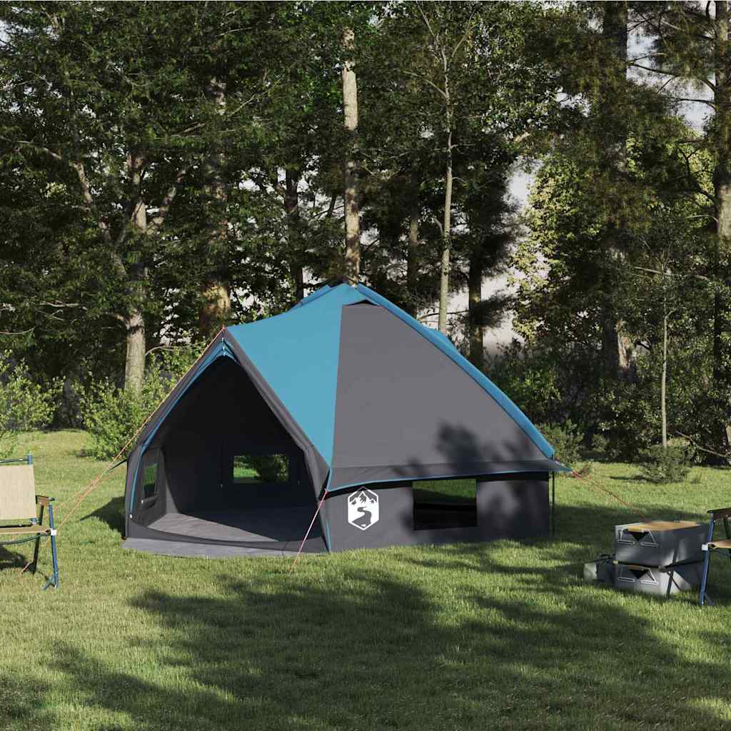 vidaXL Namiot tipi dla 6 osób Niebieski i szary 431 x 366 x 185 cm