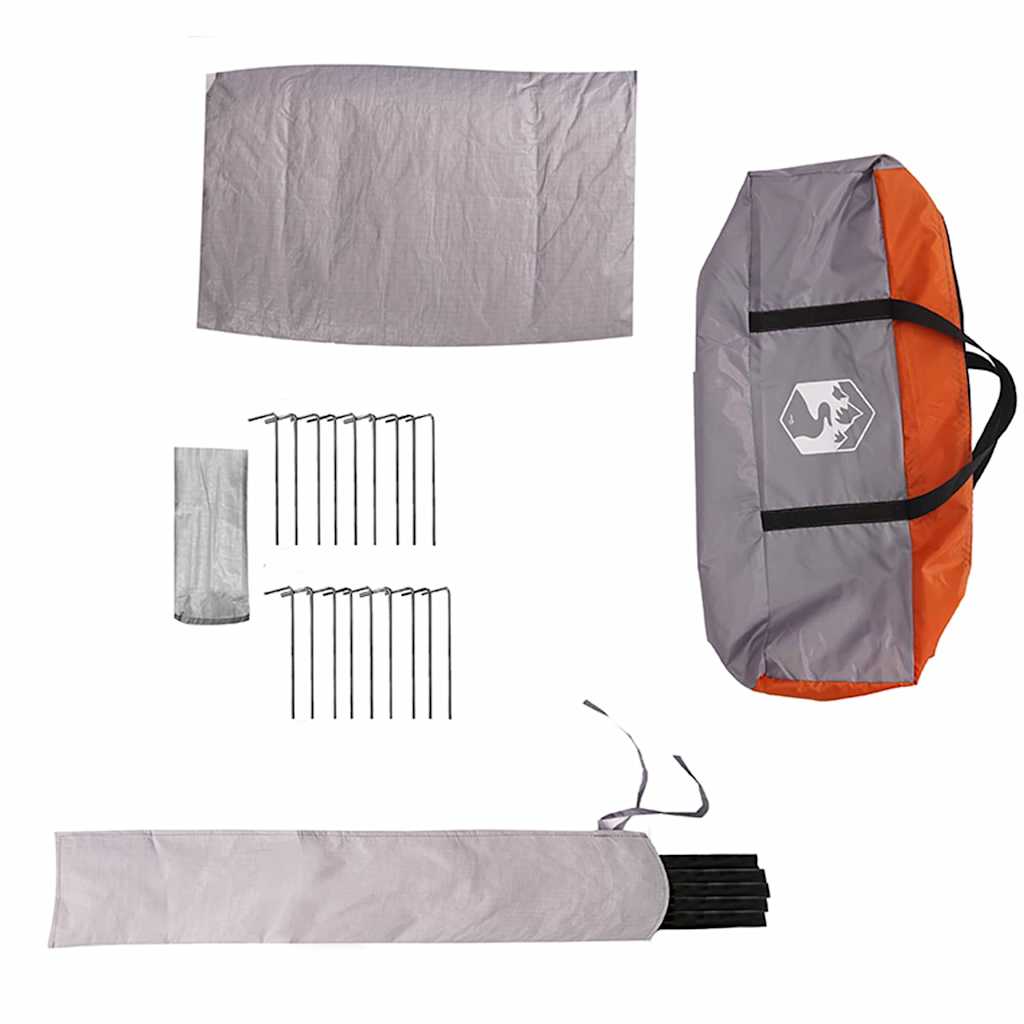 vidaXL Namiot tipi dla 6 osób Szary i pomarańczowy 431 x 366 x 185 cm