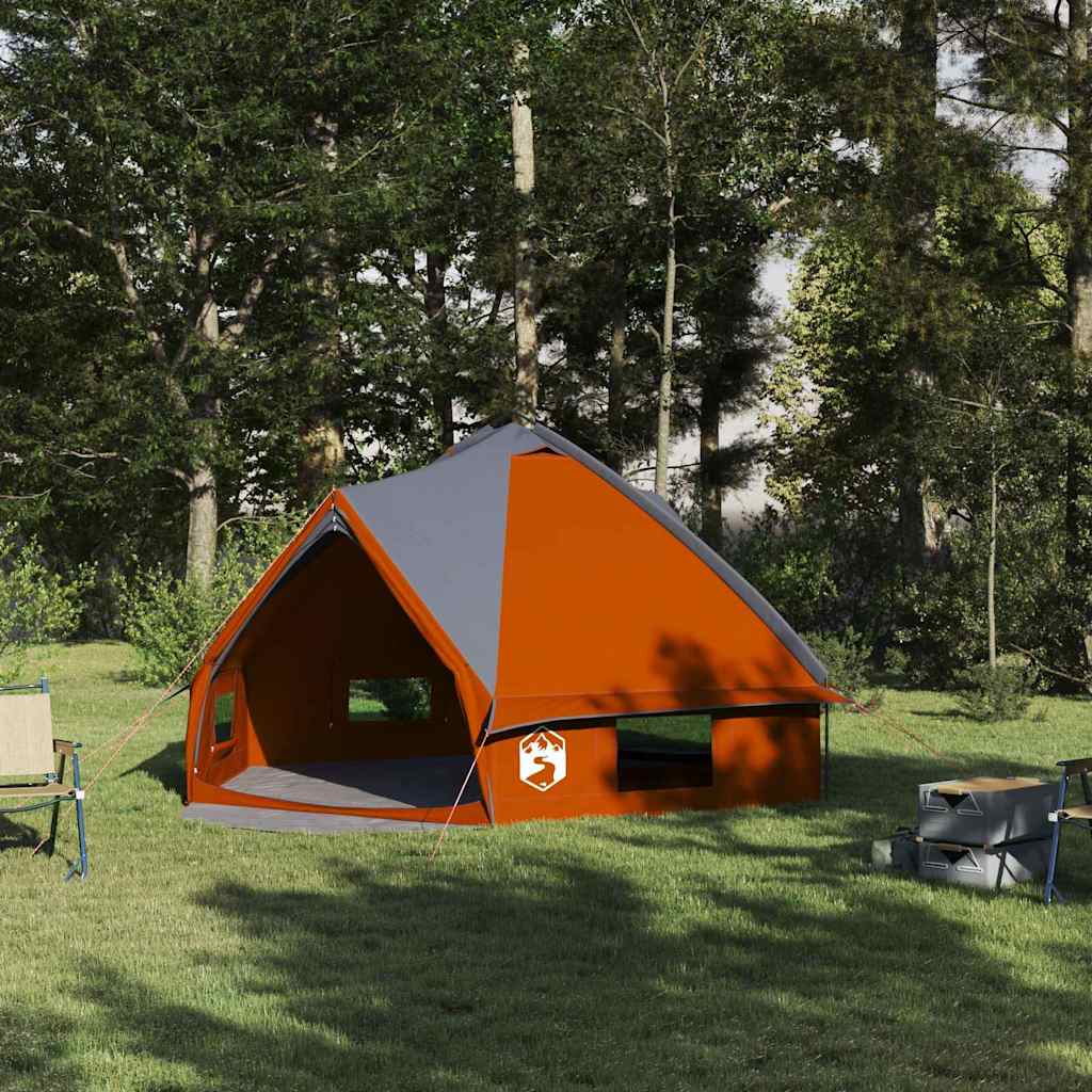 vidaXL Namiot tipi dla 6 osób Szary i pomarańczowy 431 x 366 x 185 cm