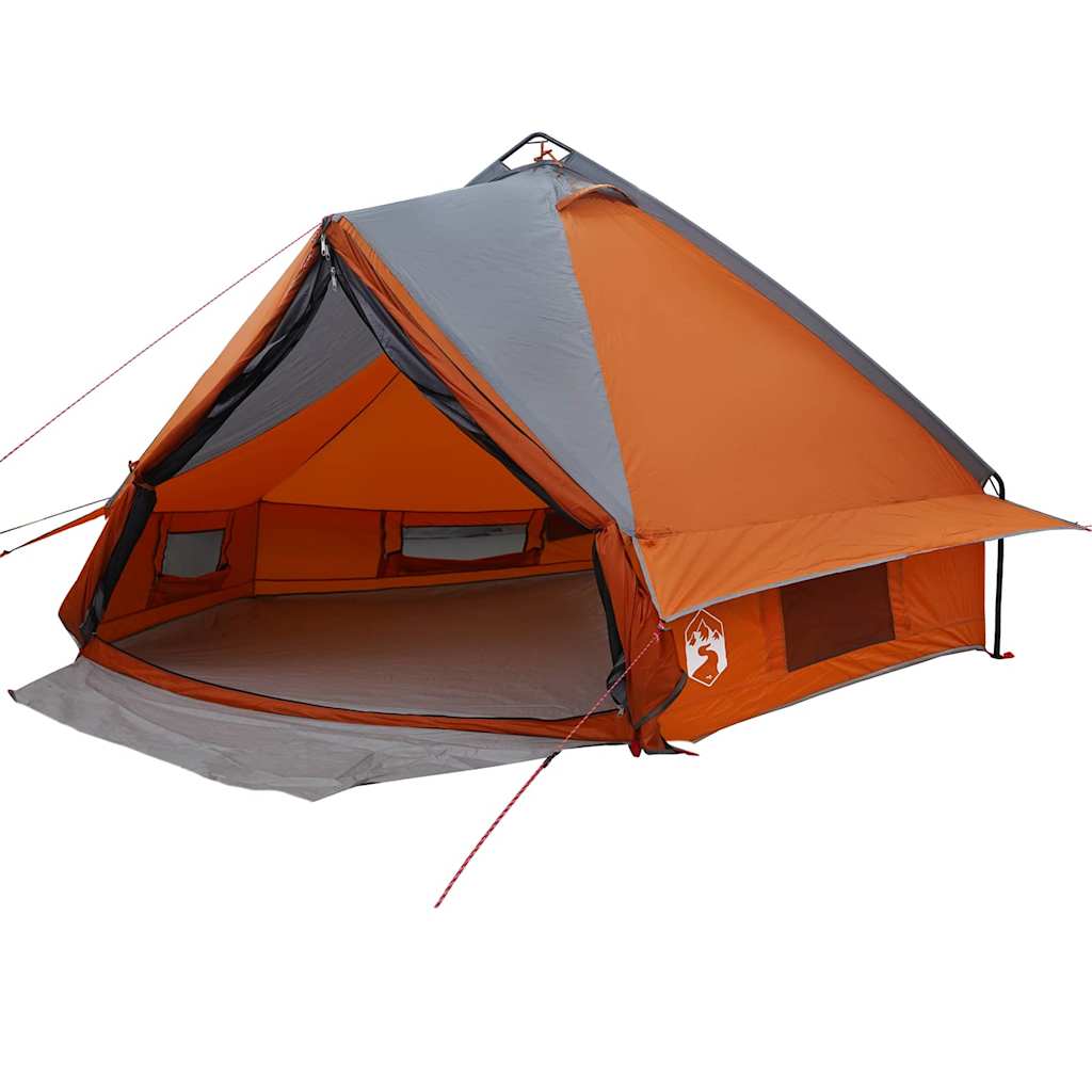 vidaXL Namiot tipi dla 6 osób Szary i pomarańczowy 431 x 366 x 185 cm