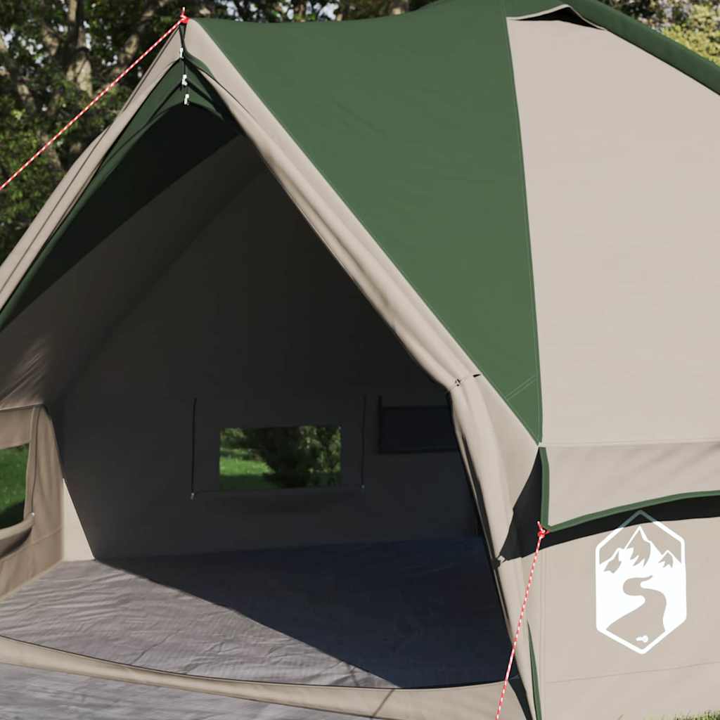 vidaXL Namiot Teepee dla 4 osób Zielony i szary 388 x 320 x 169 cm