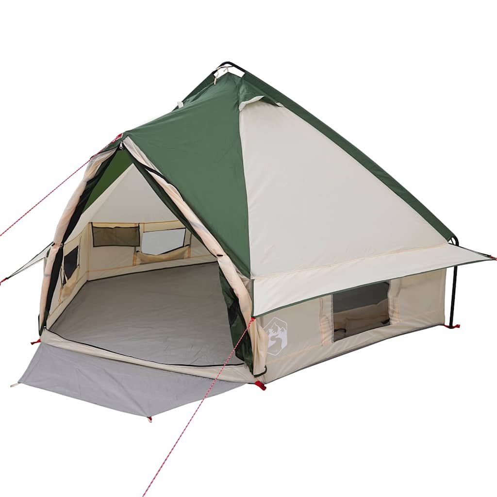 vidaXL Namiot Teepee dla 4 osób Zielony i szary 388 x 320 x 169 cm