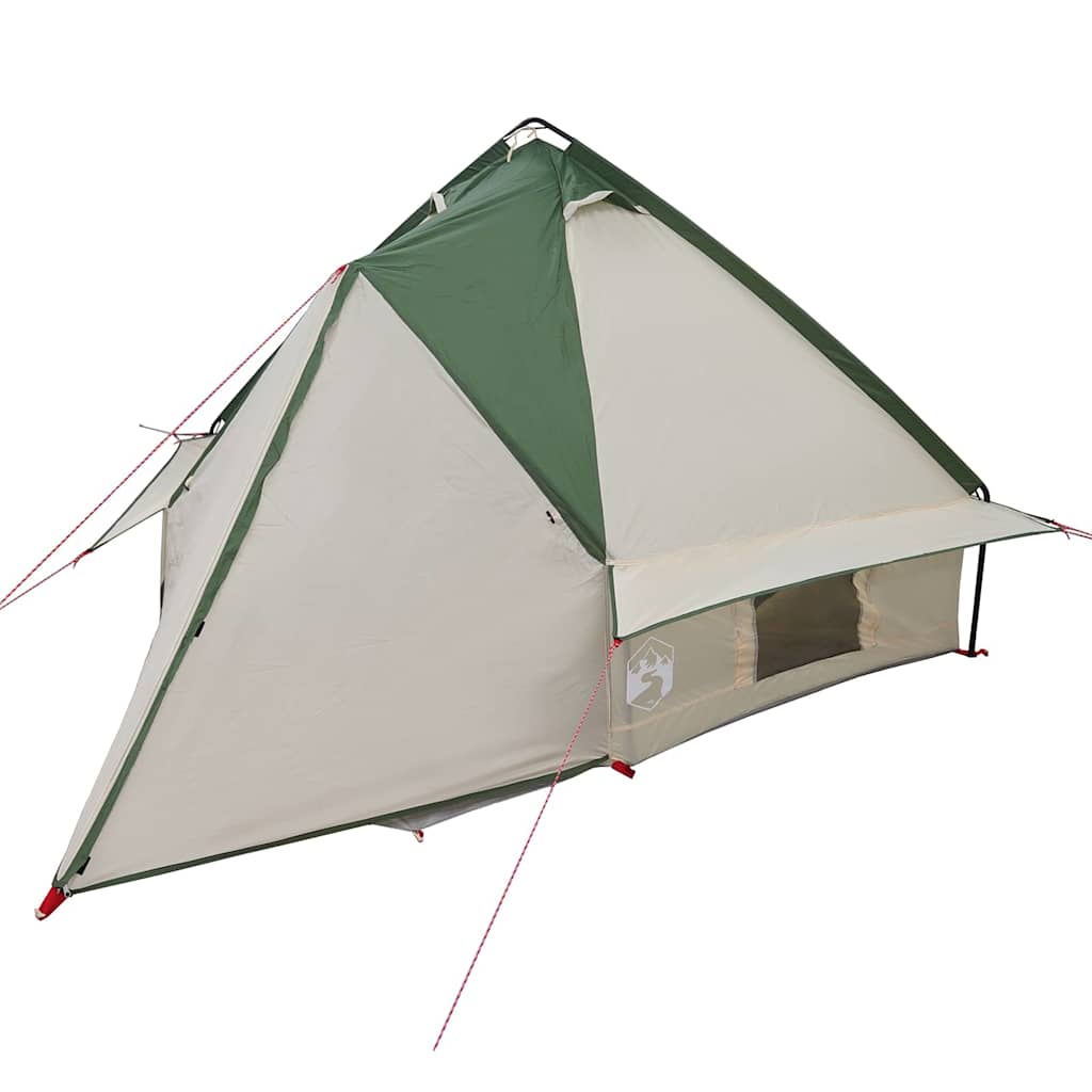 vidaXL Namiot Teepee dla 4 osób Zielony i szary 388 x 320 x 169 cm