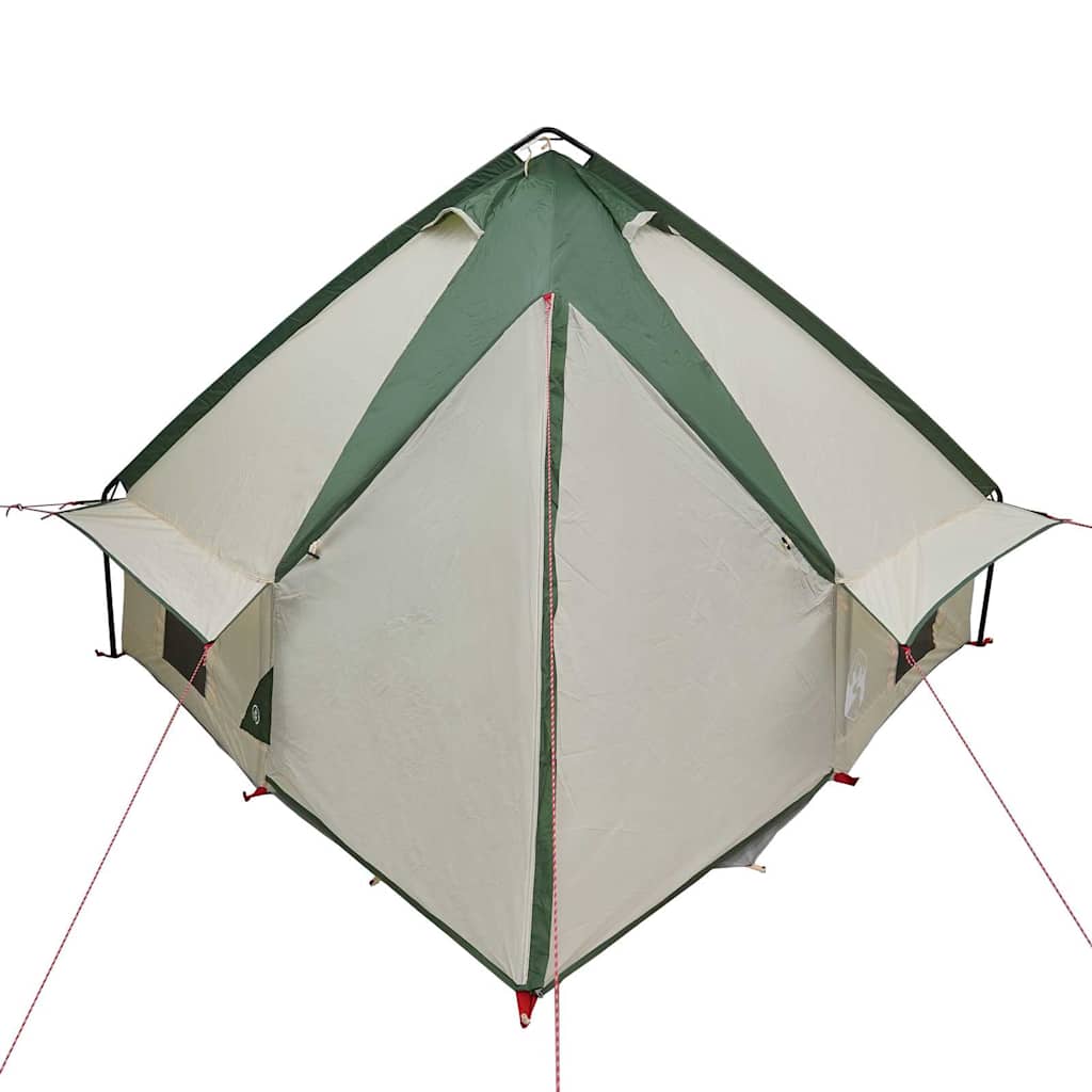 vidaXL Namiot Teepee dla 4 osób Zielony i szary 388 x 320 x 169 cm