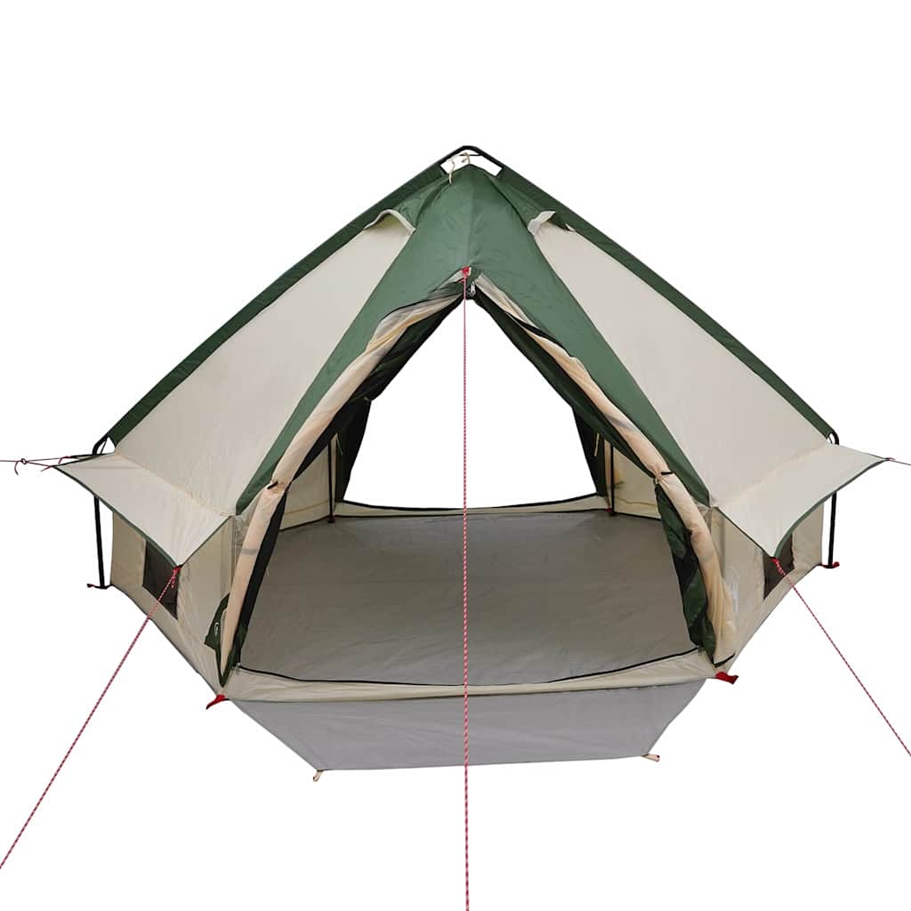 vidaXL Namiot Teepee dla 4 osób Zielony i szary 388 x 320 x 169 cm