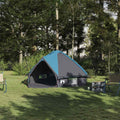 vidaXL Namiot Teepee dla 4 osób Niebieski i szary 388 x 320 x 169 cm