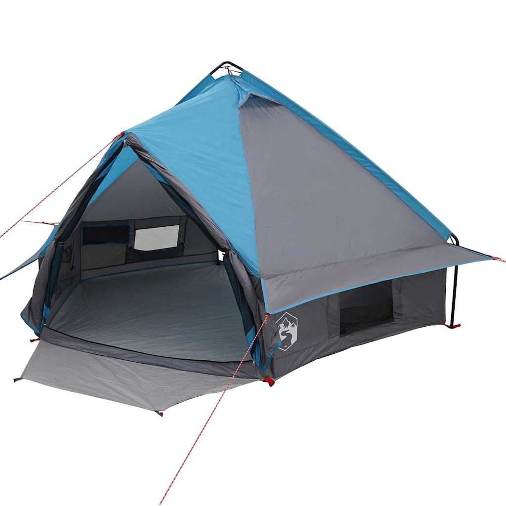 vidaXL Namiot Teepee dla 4 osób Niebieski i szary 388 x 320 x 169 cm