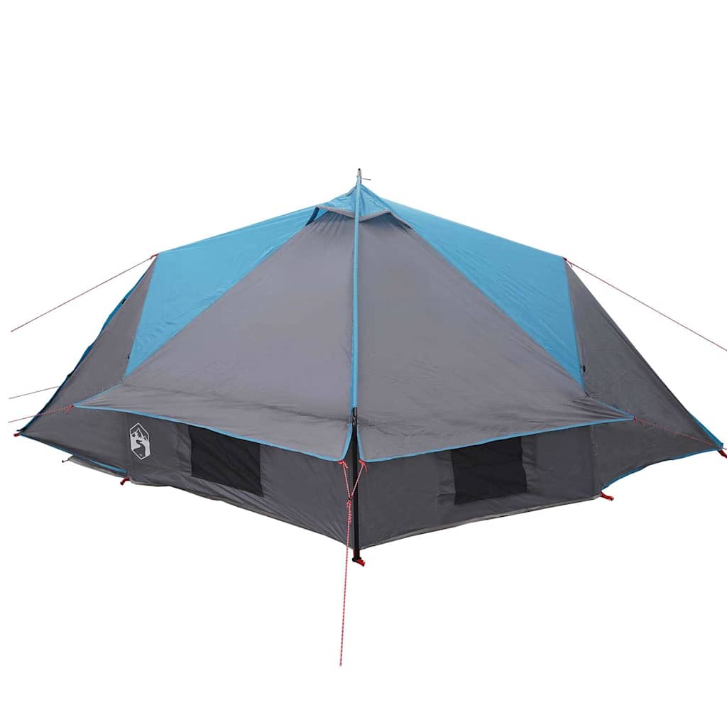 vidaXL Namiot Teepee dla 4 osób Niebieski i szary 388 x 320 x 169 cm