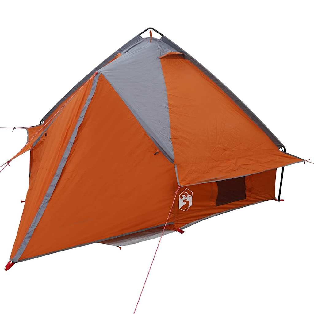 vidaXL Namiot Teepee dla 4 osób z dachem Szary i pomarańczowy