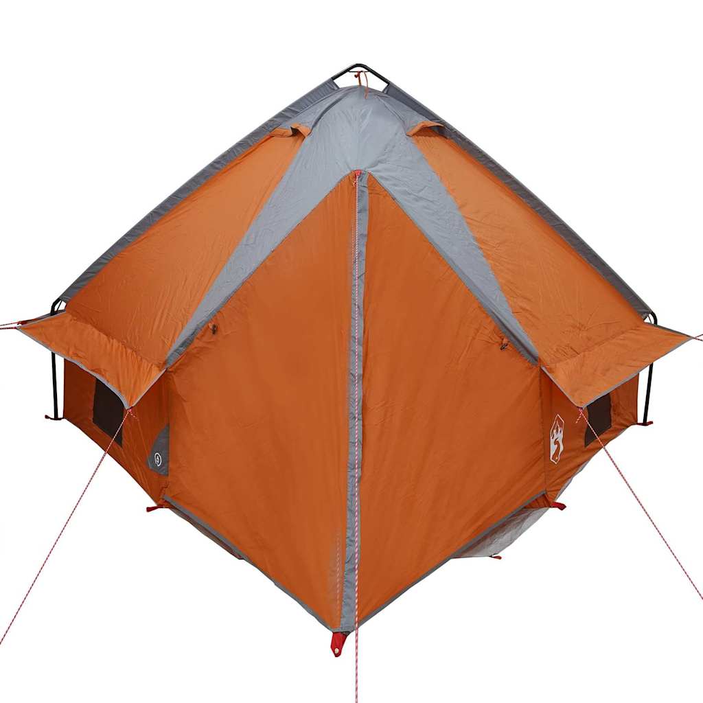 vidaXL Namiot Teepee dla 4 osób z dachem Szary i pomarańczowy