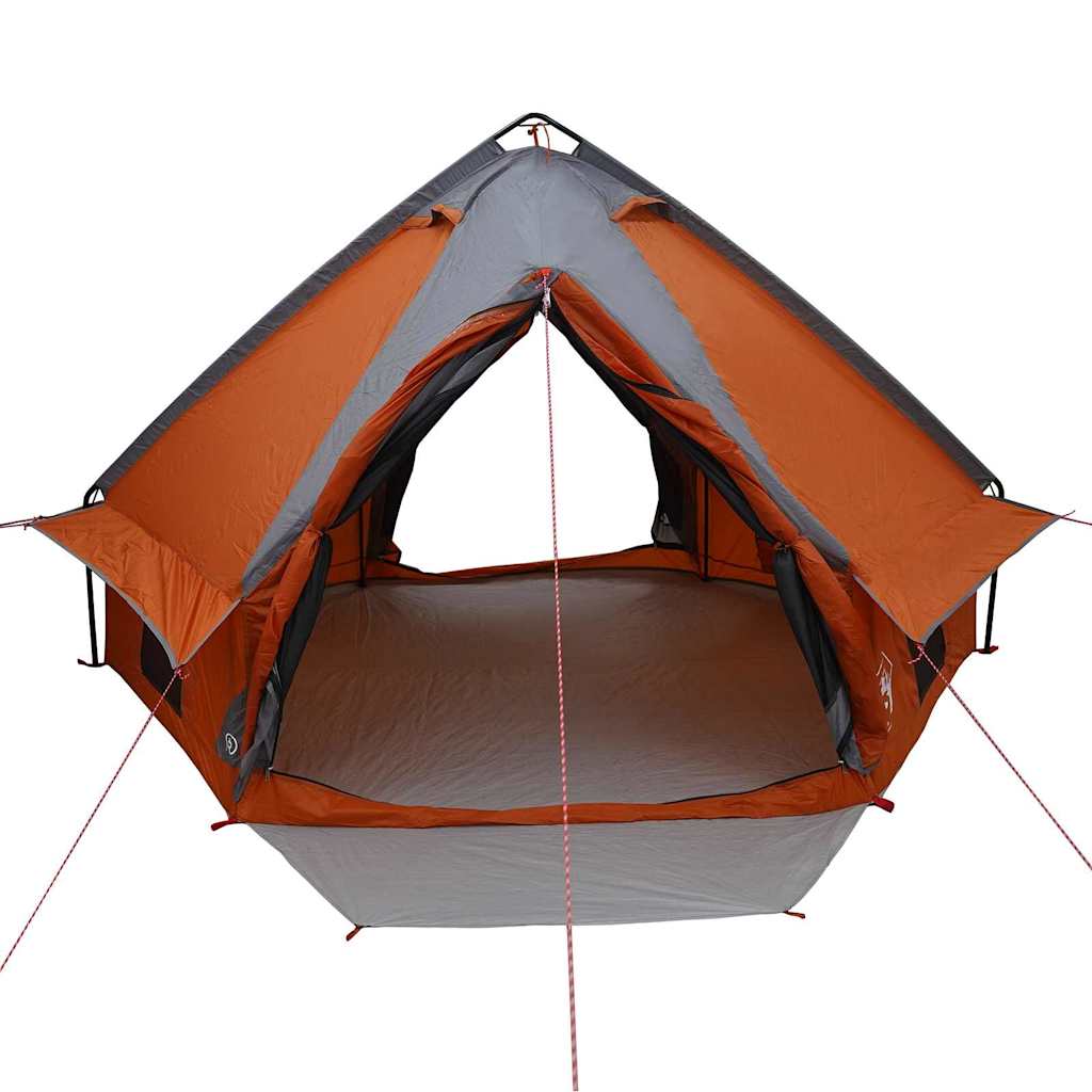 vidaXL Namiot Teepee dla 4 osób z dachem Szary i pomarańczowy