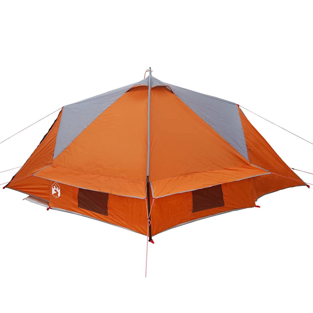 vidaXL Namiot Teepee dla 4 osób z dachem Szary i pomarańczowy