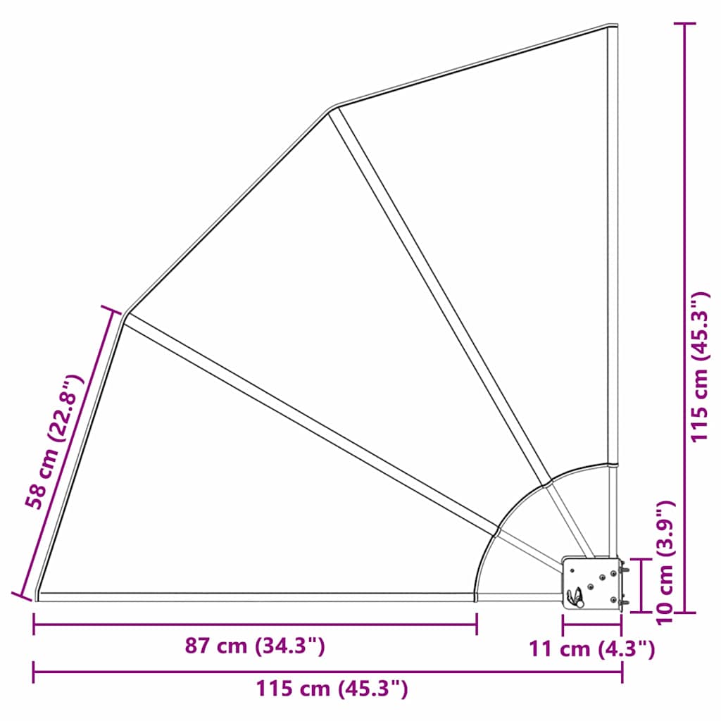 vidaXL Ekran Prywatności Balkonowej 115 x 115 cm Poliester Granatowy