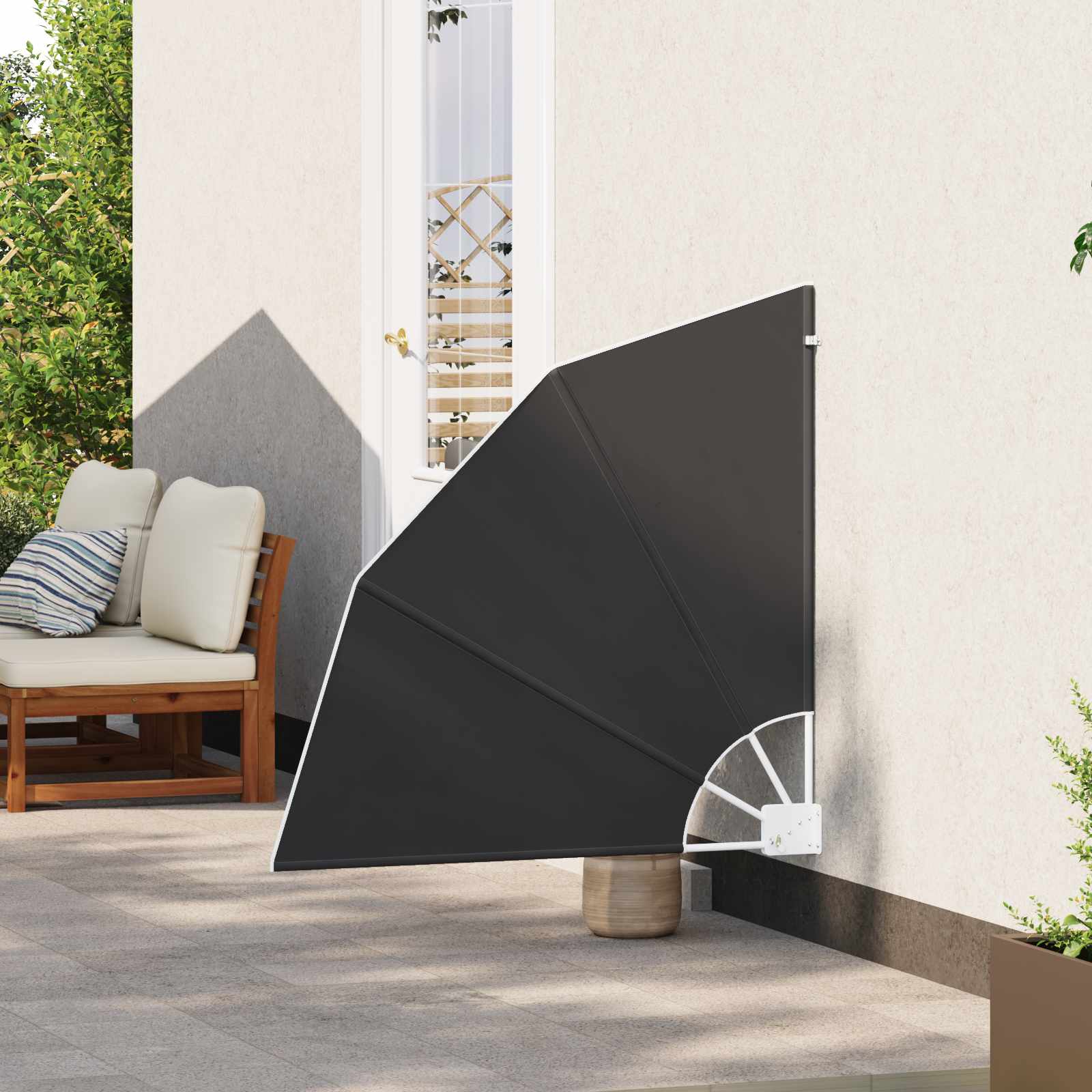 vidaXL Ekran Prywatności Balkonowej 115 x 115 cm Poliester Czarny