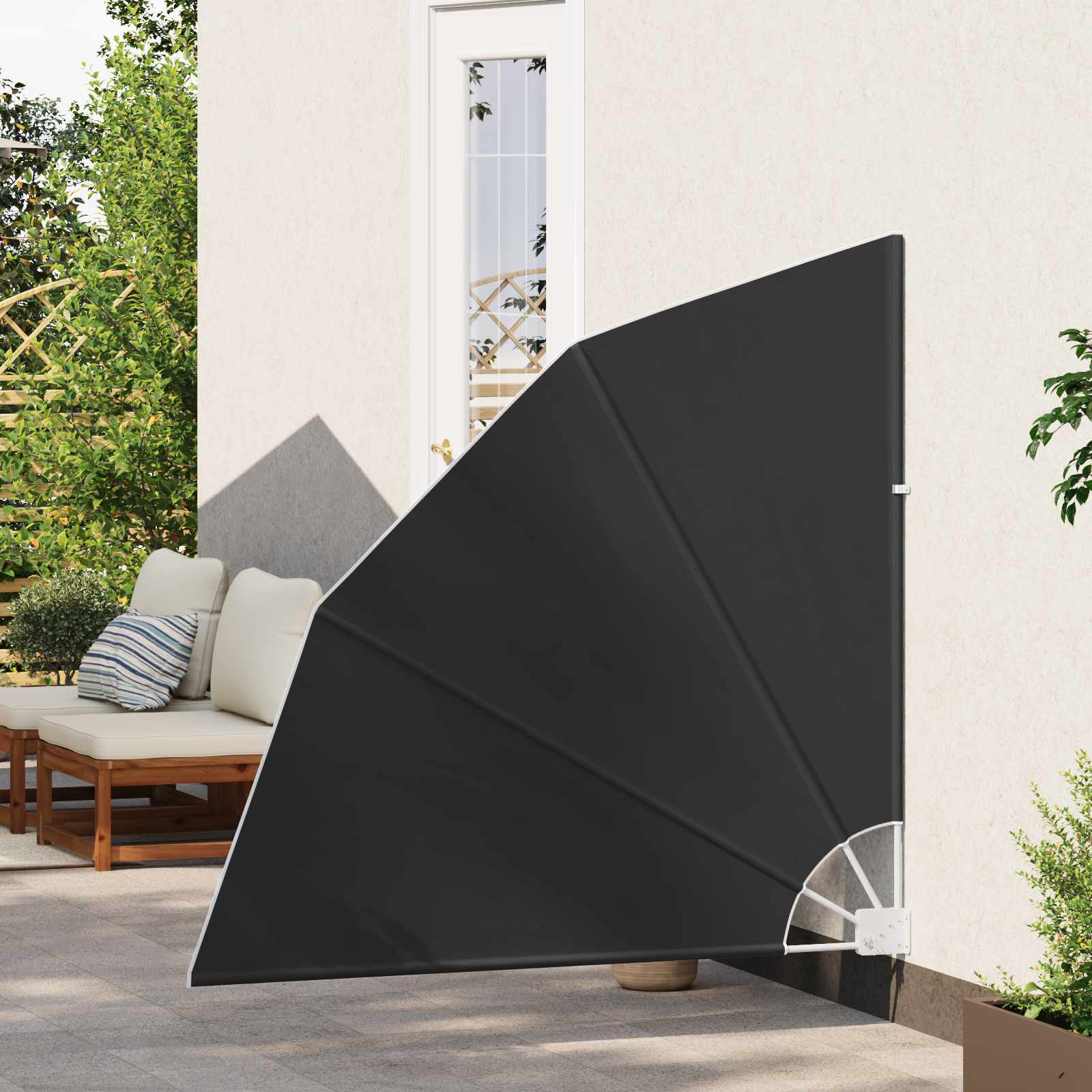 vidaXL Ekran Prywatności Balkonowej 140 x 140 cm Poliester Czarny