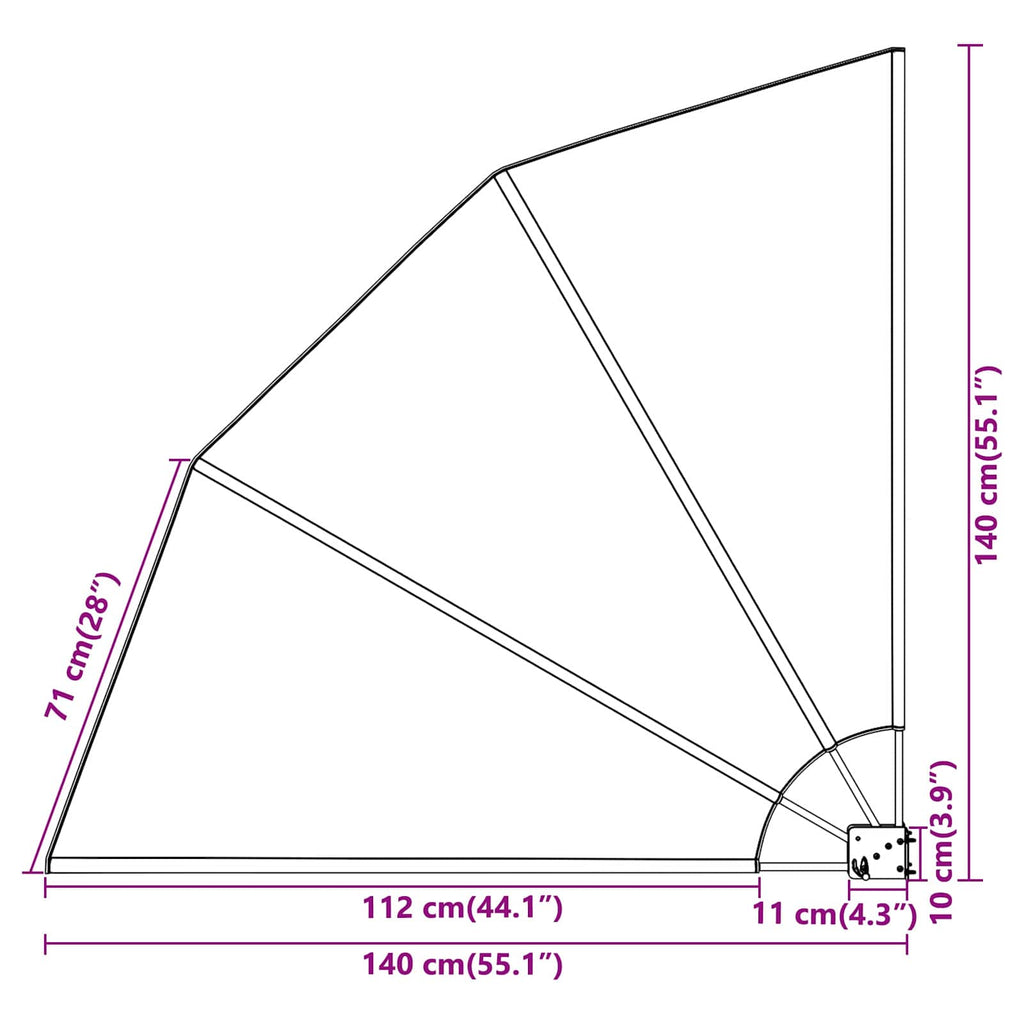 vidaXL Ekran Prywatności Balkonowej 140 x 140 cm Poliester Czarny