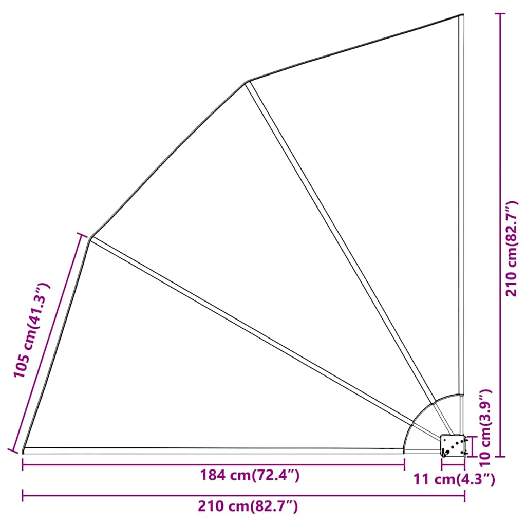 vidaXL Ekran Prywatności Balkonowej 210 x 210 cm Poliester Granatowy