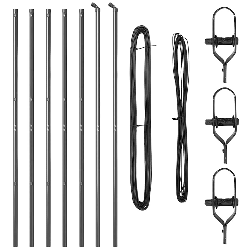 vidaXL Wbudowany słupek ogrodzeniowy 7 szt. Szary