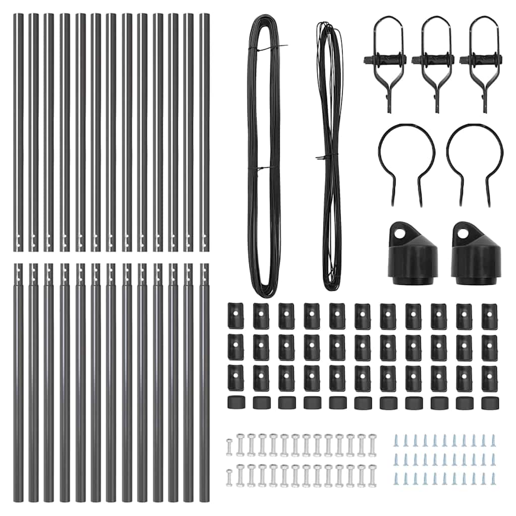 vidaXL Wbudowany słupek ogrodzeniowy 13 szt. Szary