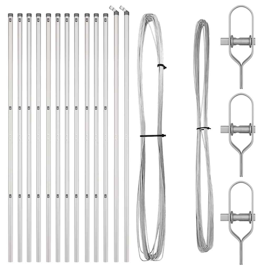 vidaXL Wbudowany słupek ogrodzeniowy 13 szt. srebrny
