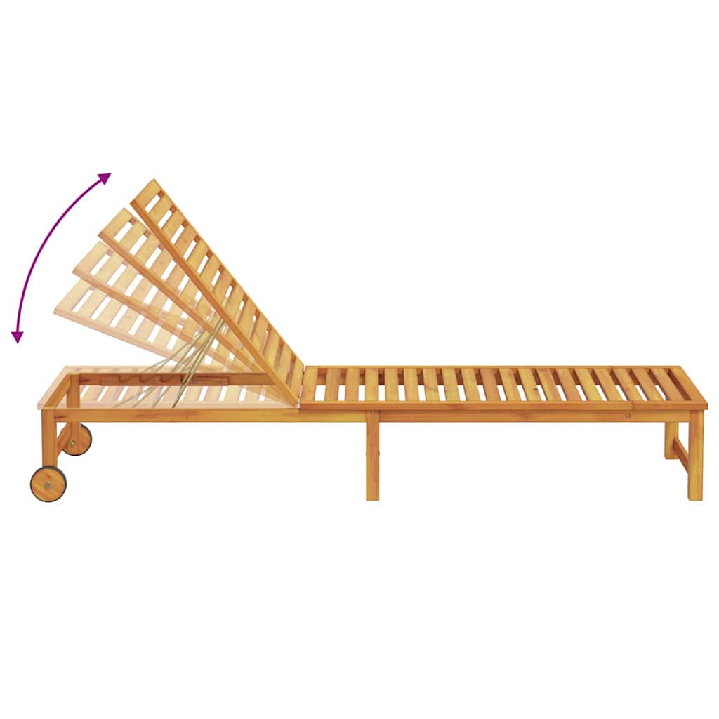 vidaXL Leżak 2 pcs Brązowy 202 x 53 x 89 cm Lite Drewno Akacji